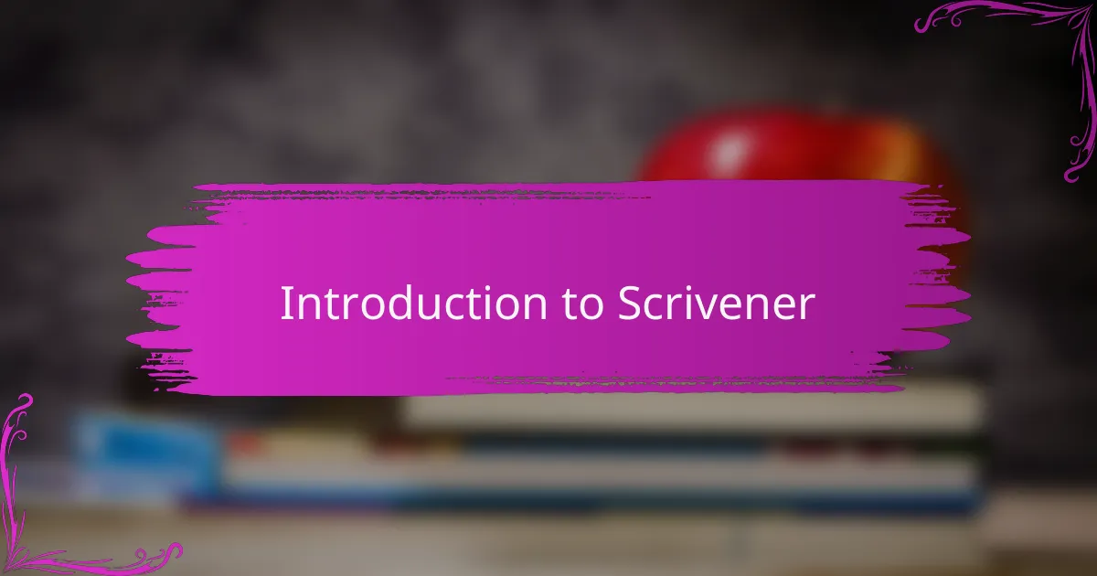 Introduction to Scrivener