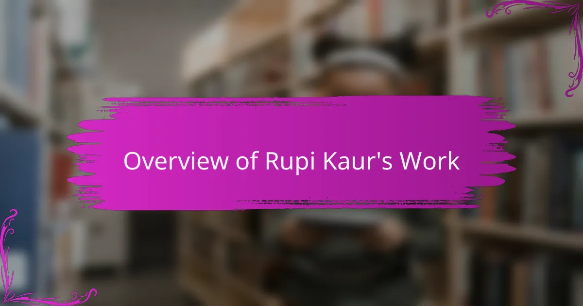 Overview of Rupi Kaur's Work