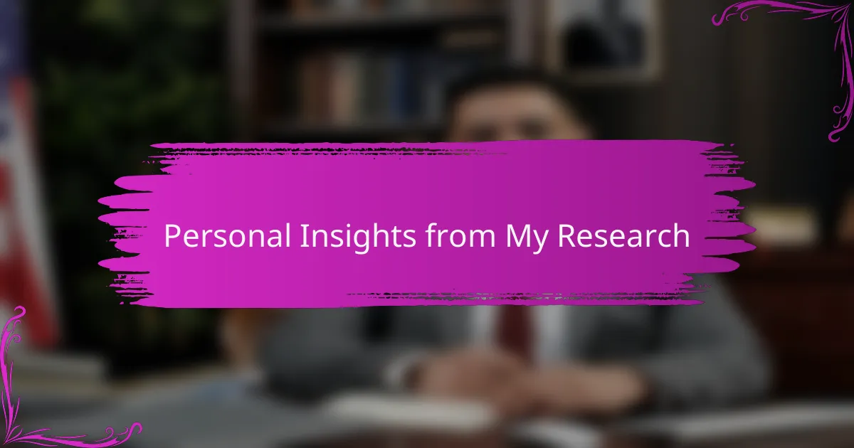 Personal Insights from My Research