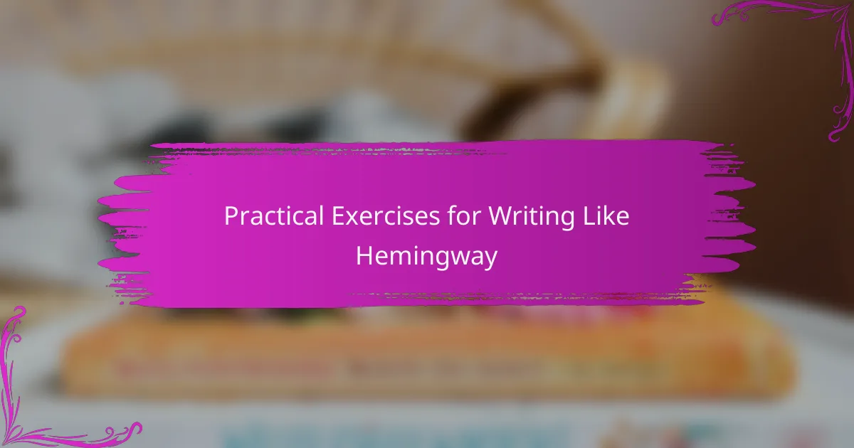 Practical Exercises for Writing Like Hemingway
